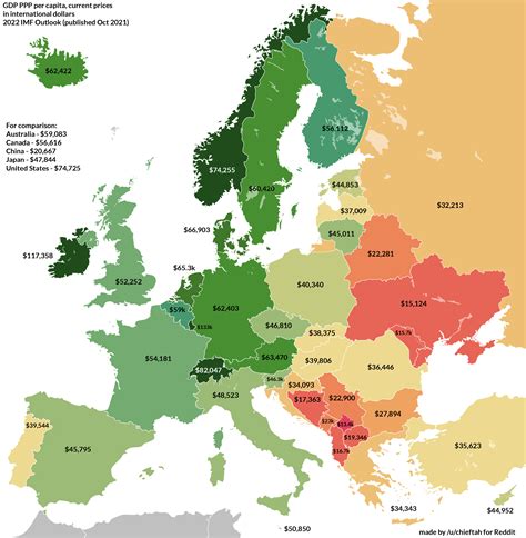 gdp per capita 2022 europe
